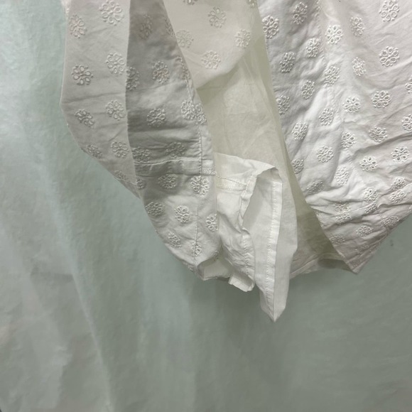 J. Crew Women’s Cotton Dress Size 10 Pockets White Boho Eyelet Breathable - Picture 10 of 15